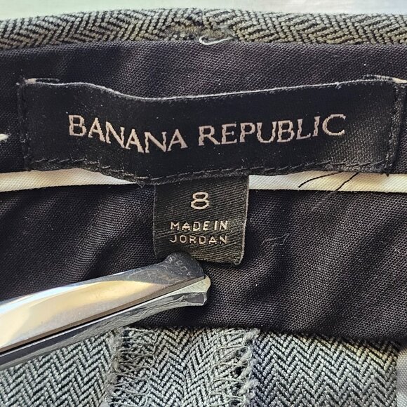 Banana Republic Sloan Pants Womens 8 Gray Ankle Button Hem Stretch Career Formal - Picture 6 of 10
